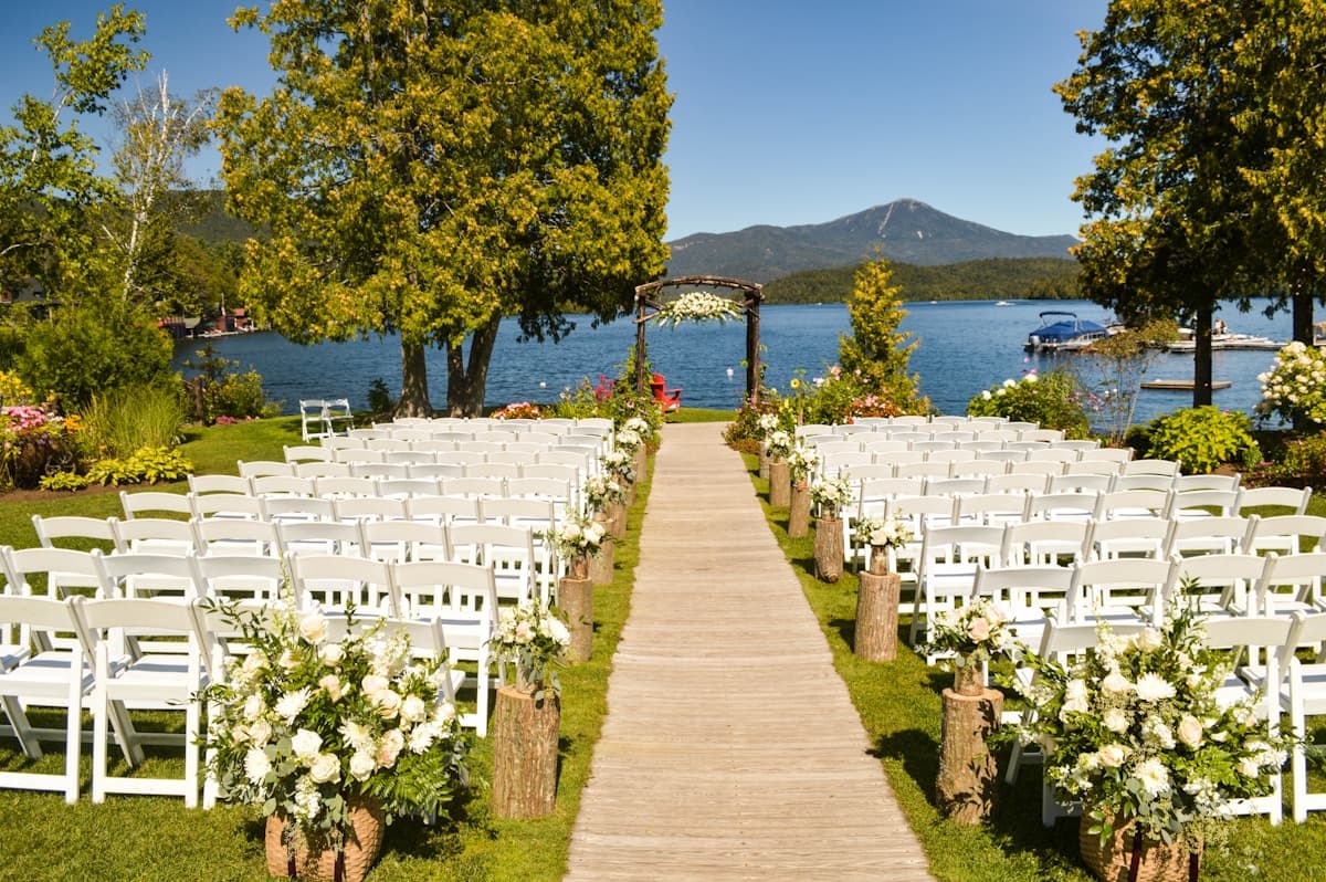 Ceremony aisle overlooking the grounds