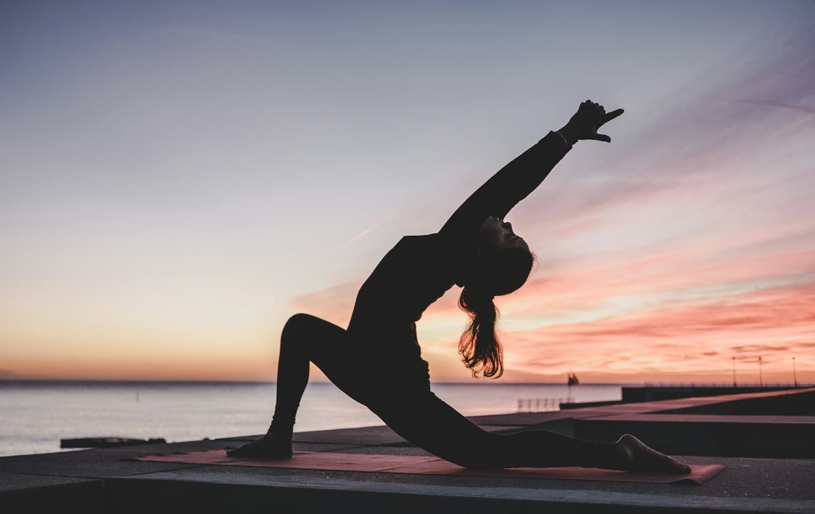 Sunset yoga practice